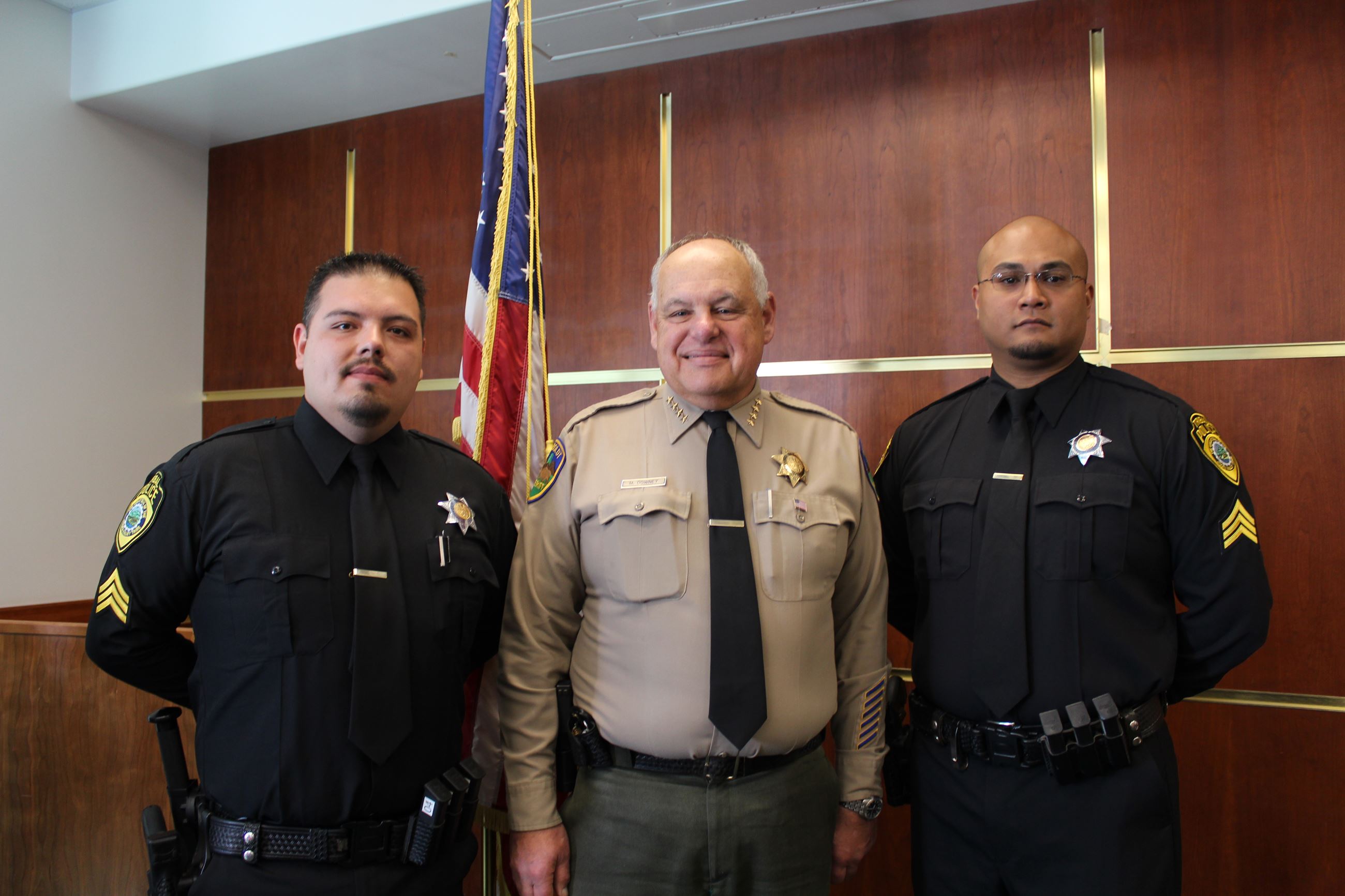 HVTPD Ofc Norton, Sheriff Downey, HVTPD Ofc Ruiz